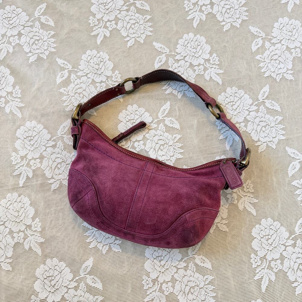 Vintage Coach Soho Suede Hobo Shoulder Bag Purple